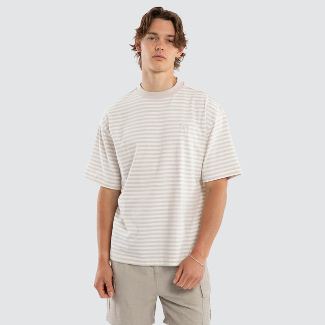 Coasta Street Tee Grey/White Stripe