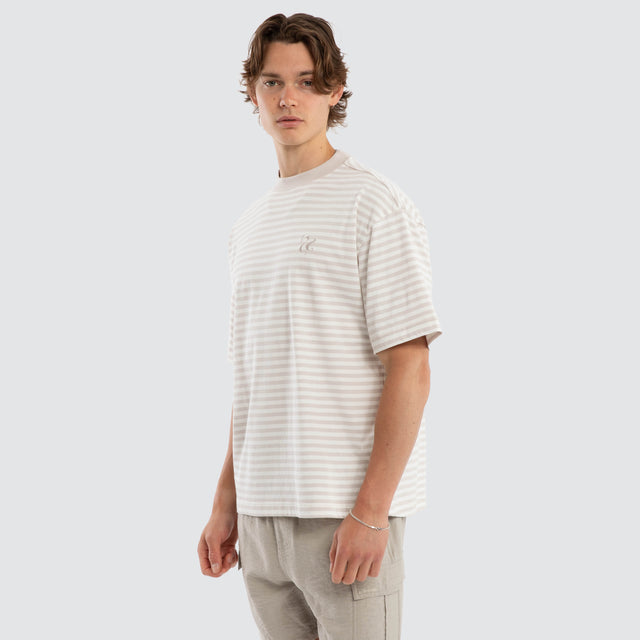 Coasta Street Tee Grey/White Stripe