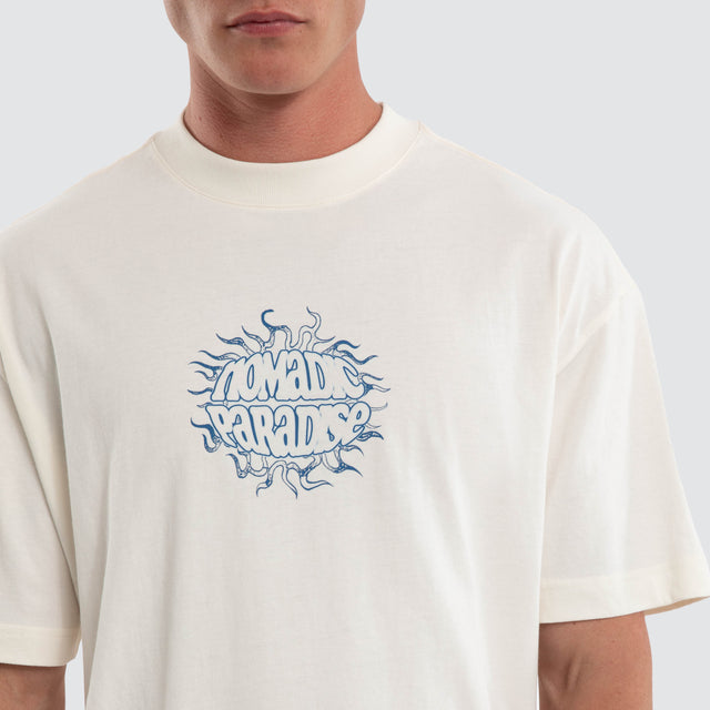 Model wears Blaze Street Tee Tofu T-Shirts Cream – image 4