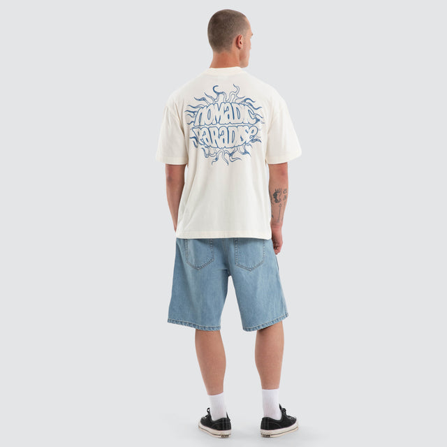 Model wears Blaze Street Tee Tofu T-Shirts Cream – image 5