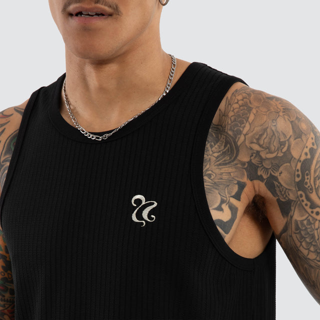 Belongil Singlet Jet Black