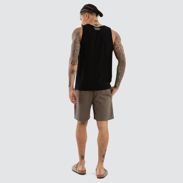 Belongil Singlet Jet Black