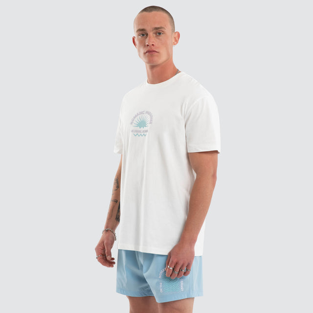 Model wears Home Grown Relaxed Tee Natural White T-Shirts White – image 3