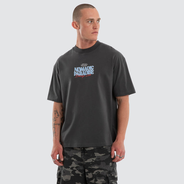 Model wears Enjoy Street Tee Asphalt T-Shirts Grey – image 5