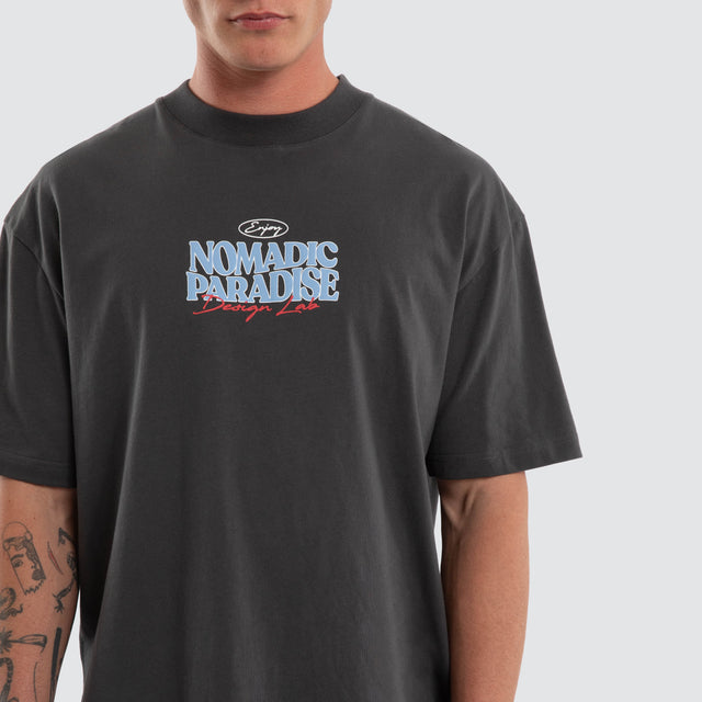 Model wears Enjoy Street Tee Asphalt T-Shirts Grey – image 4