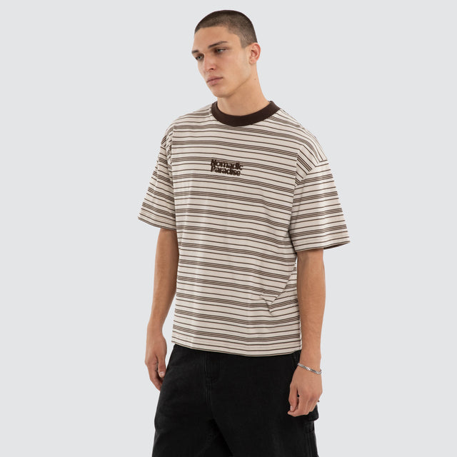 Model wears Bay Street Tee Chocolate T-Shirts Brown – image 3