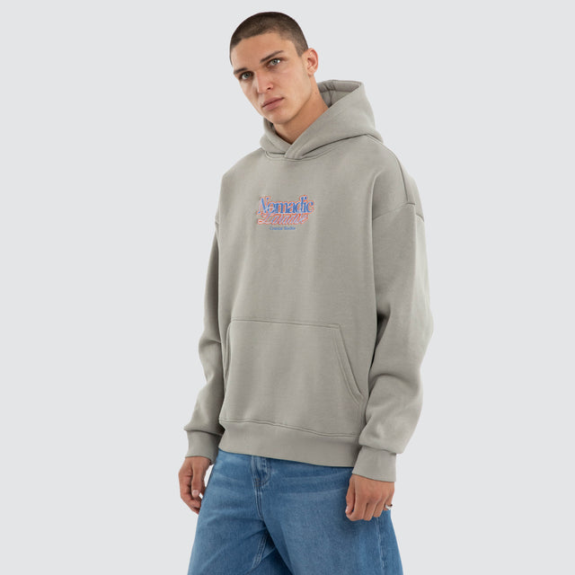 Model wears Unwind Oversized Hoodie Wild Dove Hoodies Grey – image 3