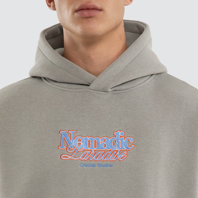 Model wears Unwind Oversized Hoodie Wild Dove Hoodies Grey – image 4