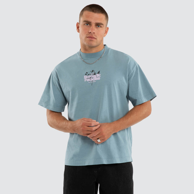 Model wears Tides Street Tee Provincial Blue T-Shirts Blue – image 3