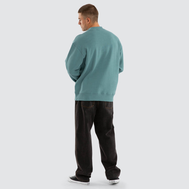 Model wears Big Sur Relaxed Sweater Brittany Blue Jumpers Blue – image 2