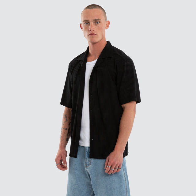Casanova Cropped Resort Shirt Black