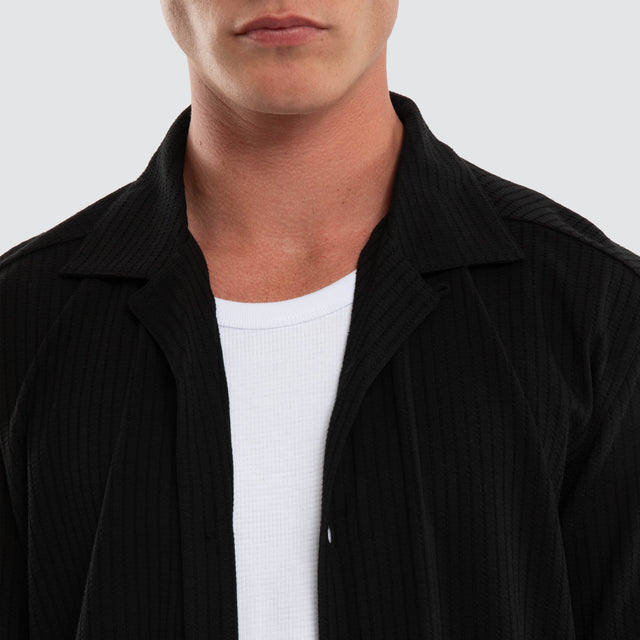 Casanova Cropped Resort Shirt Black