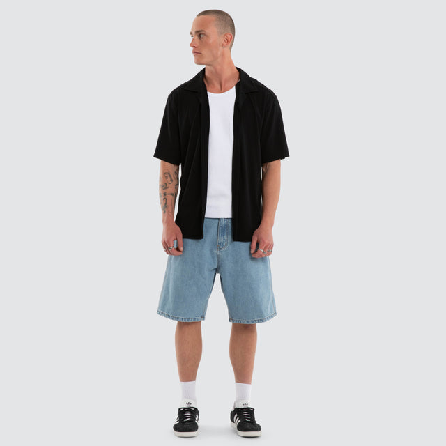 Casanova Cropped Resort Shirt Black