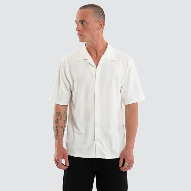 Casanova Cropped Resort Shirt White