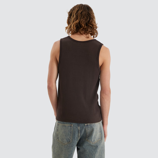 Kai Heavy Waffle Singlet Chocolate