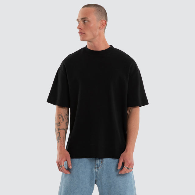 Micro Waffle Street Tee Jet Black