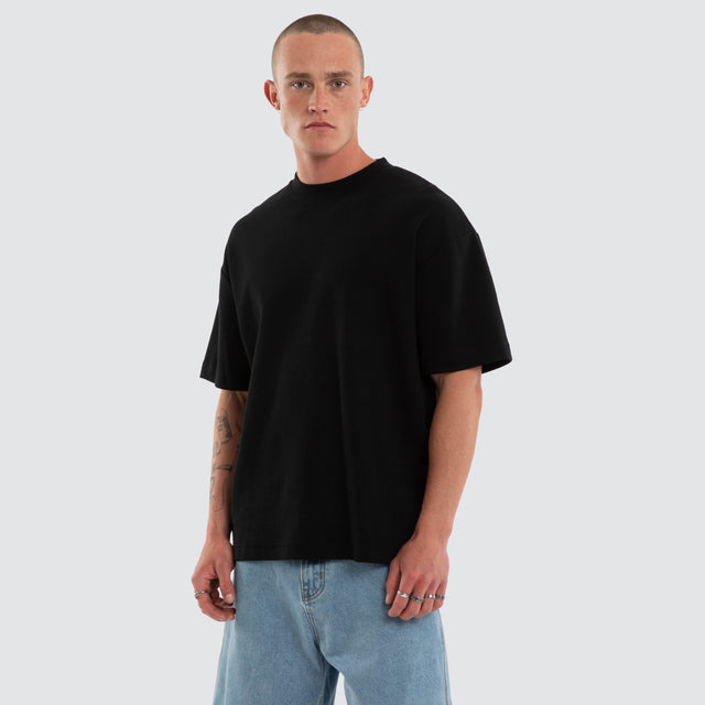 Micro Waffle Street Tee Jet Black