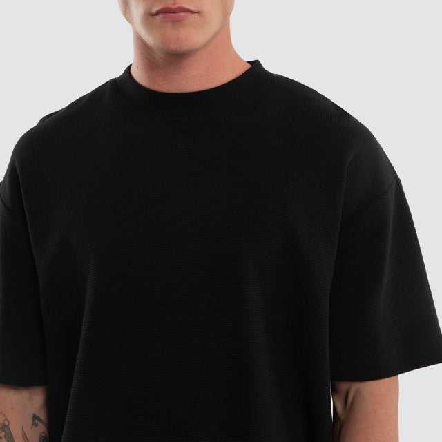 Micro Waffle Street Tee Jet Black