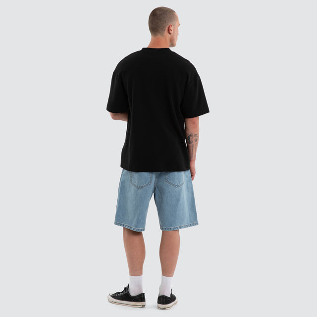 Micro Waffle Street Tee Jet Black