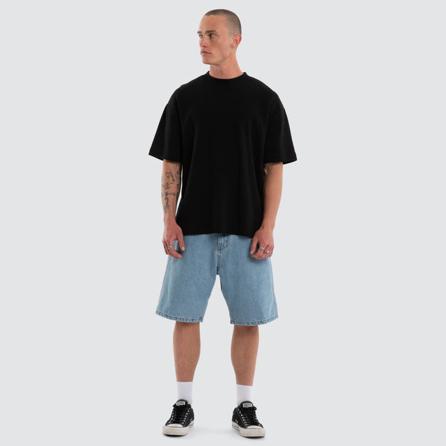 Micro Waffle Street Tee Jet Black