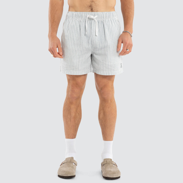 Sunset Inch Daily Short Teal Stripe