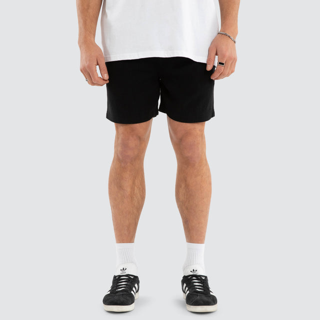 Seaside Linen Shorts Black