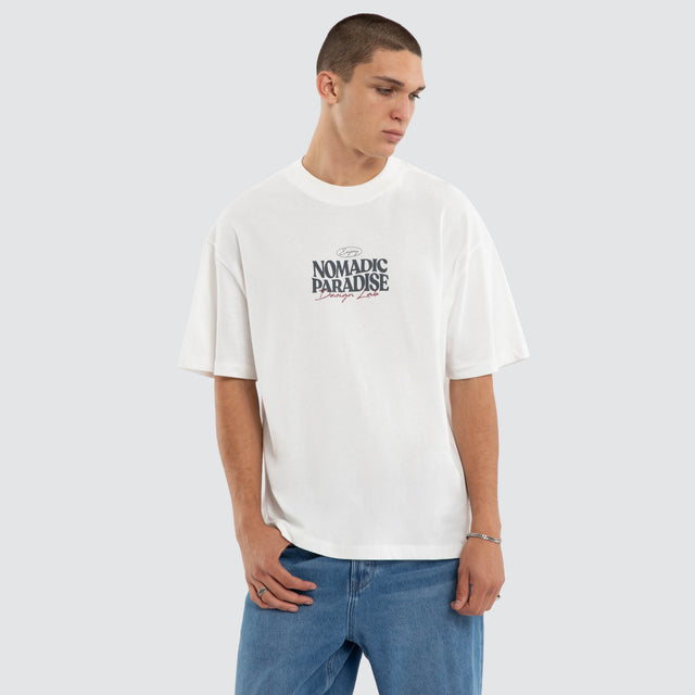 Model wears Hollow Street Tee Natural White T-Shirts White – image 1