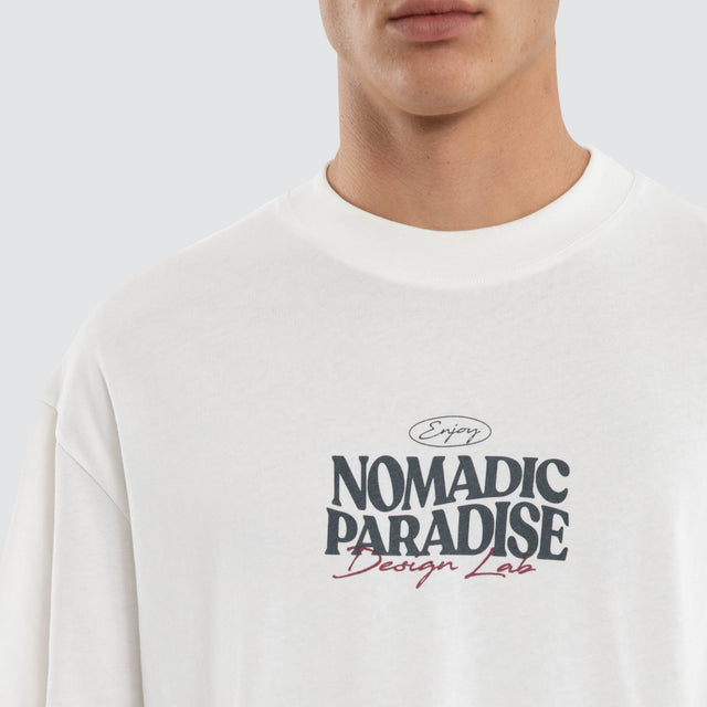 Model wears Hollow Street Tee Natural White T-Shirts White – image 4