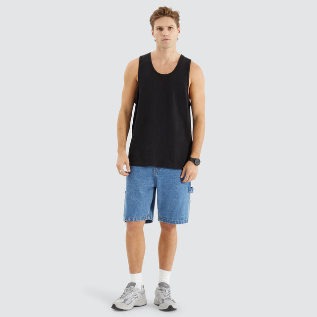 Asheville Relaxed Singlet Jet Black