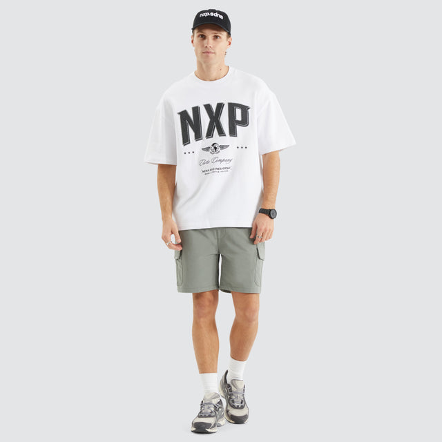 Captain Loopback Street Tee Optical White