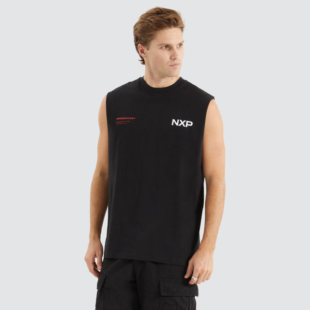 Delta Time Relaxed Muscle Tee Jet Black