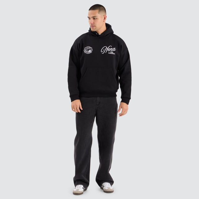 Treaty Box Fit Hoodie Jet Black