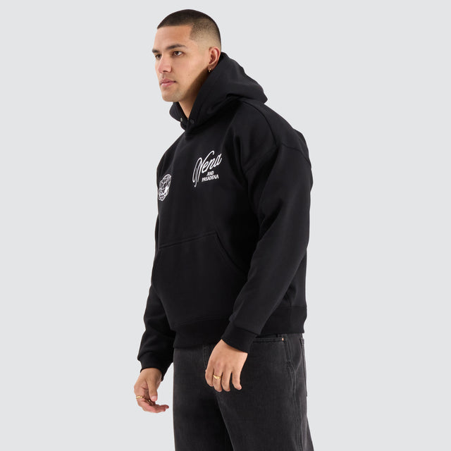 Treaty Box Fit Hoodie Jet Black