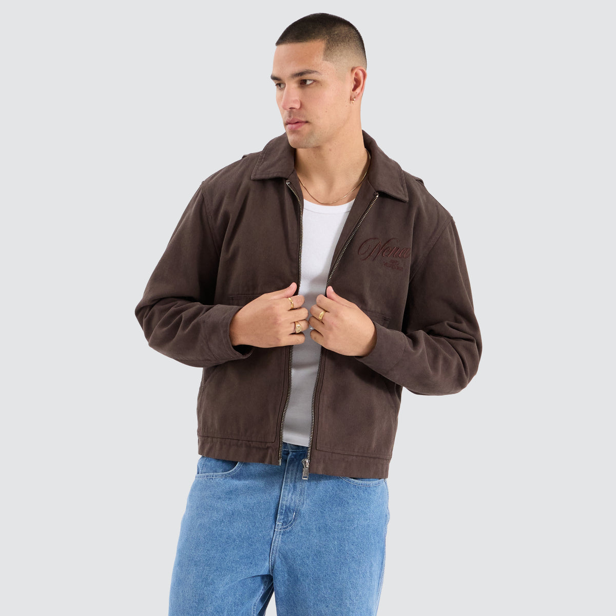 NXP Perche Worker Jacket in Pigment Brown | Neverland Store