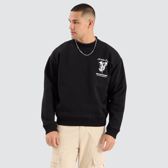 Cattle Box Fit Sweater Jet Black