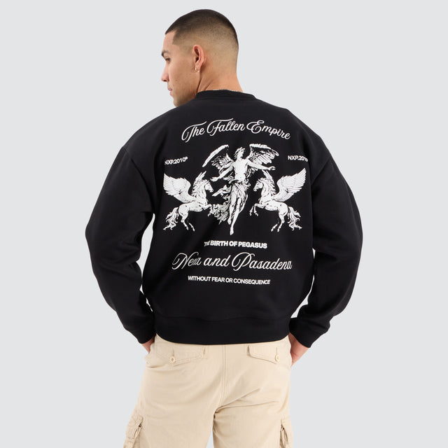 Cattle Box Fit Sweater Jet Black