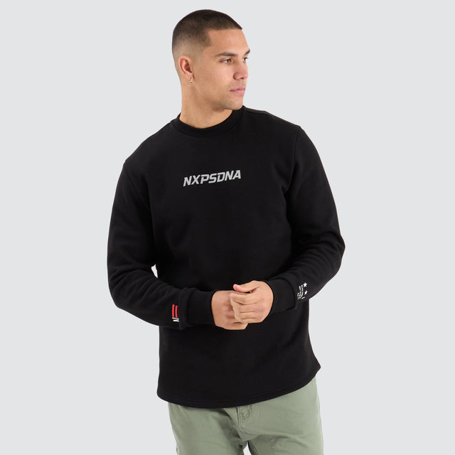 Native Dual Curved Sweater Jet Black/Asphalt