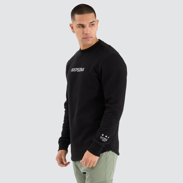 Native Dual Curved Sweater Jet Black/Asphalt