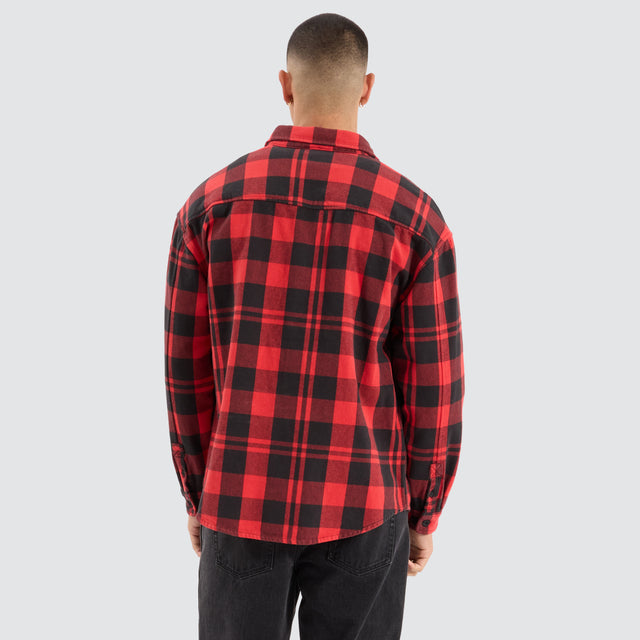 Mare Dropped Shoulder LS Shirt Black/Red Check