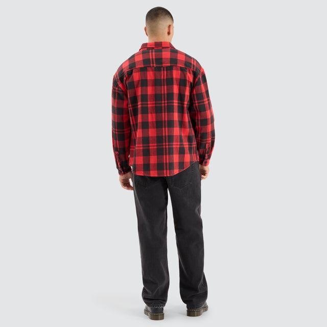 Mare Dropped Shoulder LS Shirt Black/Red Check