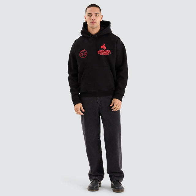 Rodeo Box Fit Hoodie Jet Black