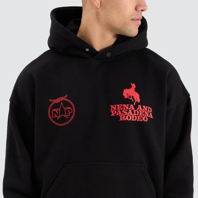 Rodeo Box Fit Hoodie Jet Black