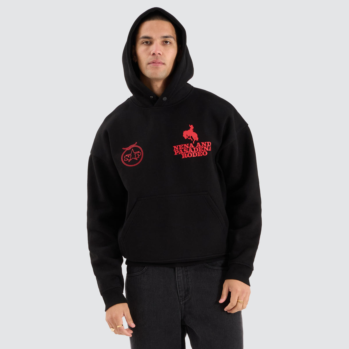 NXP Rodeo Box Fit Hoodie in Jet Black | Neverland Store