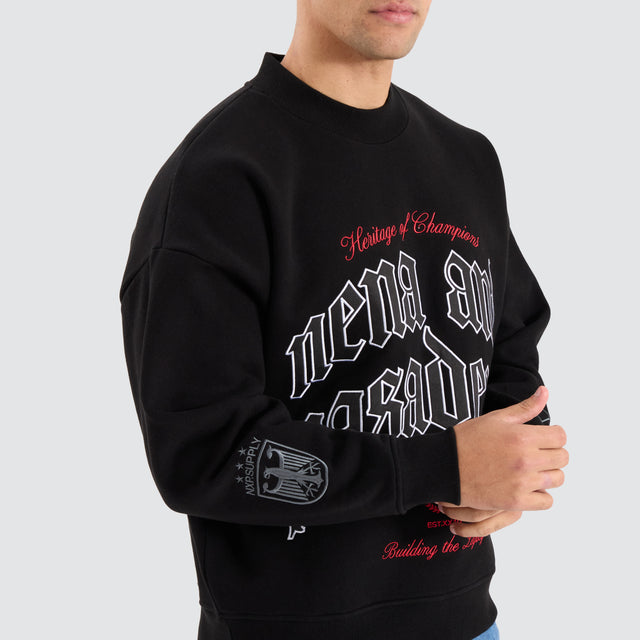 Buyout Box Fit Sweater Jet Black