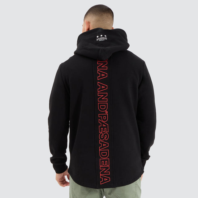 Risk Dual Curved Hoodie Jet Black