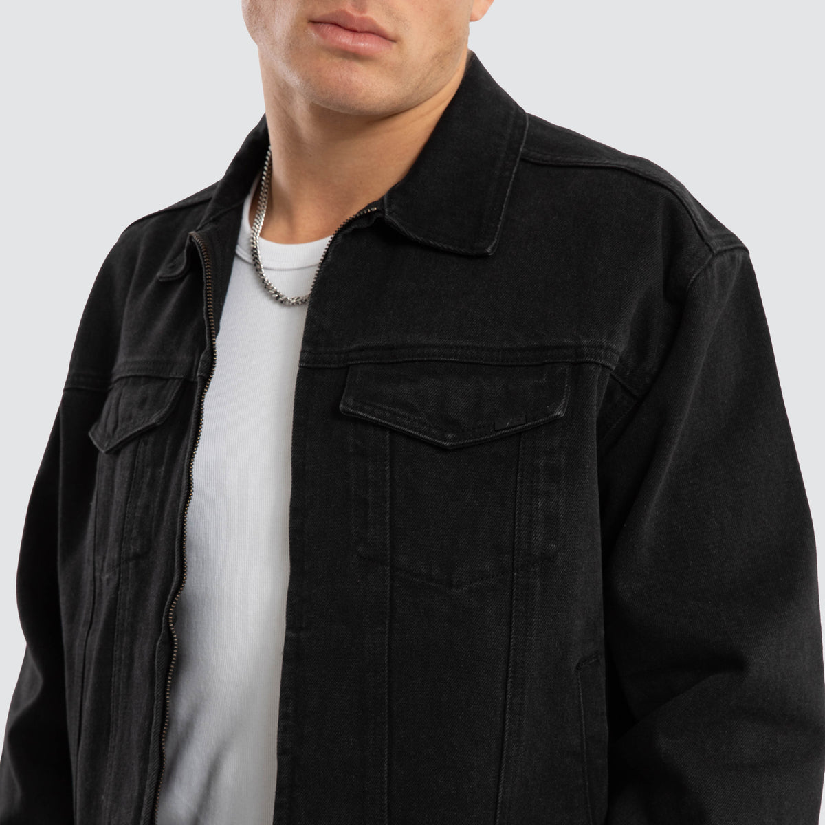 Divide Denim Jacket Jet Black | Neverland Store