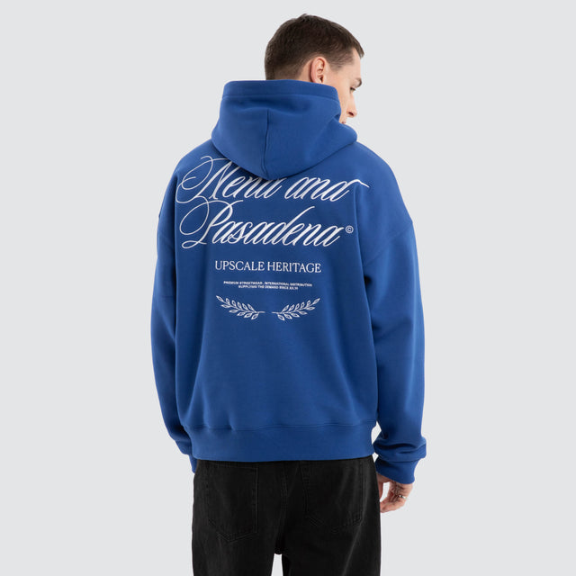 Etiquette Box Fit Hoodie Cobalt Blue