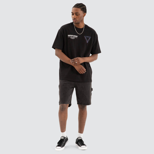 Dagger Box Fit Tee Jet black