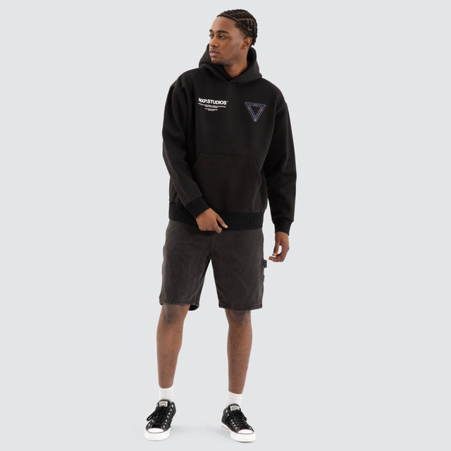 Dagger Relaxed Hoodie Jet black