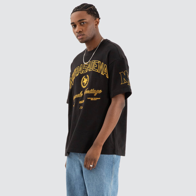 model wears Prima Loopback Raptor Tee Jet black T-Shirts Black - image 5